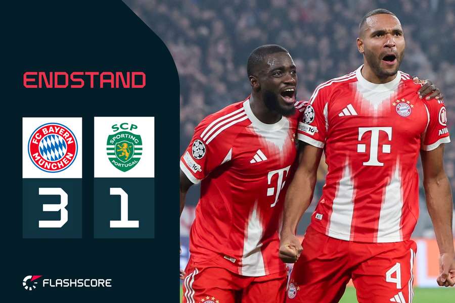 Die Bayern jubeln spät dreifach. Die Bayern jubeln spät dreifach.