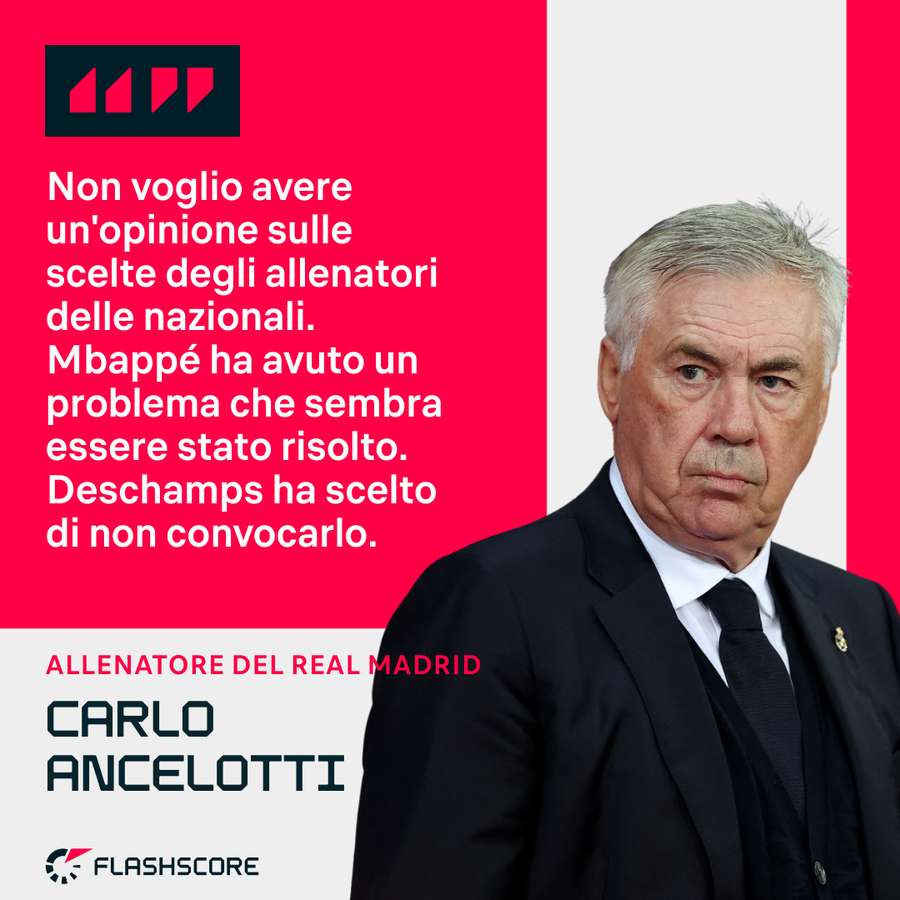 Le dichiarazioni di Carlo Ancelotti.