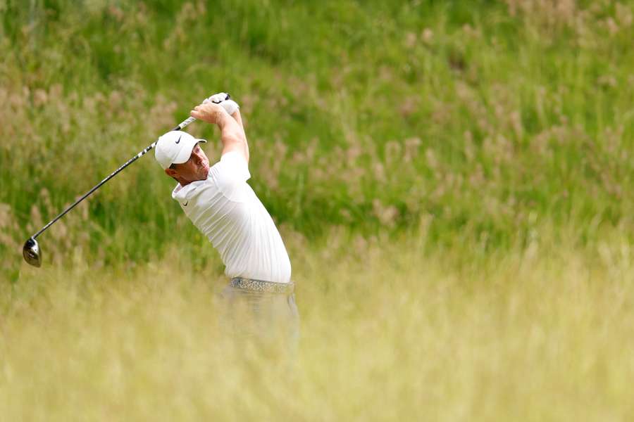 Rory McIlroy plays a shot from the seventh tee during the final round of the 125th US Open