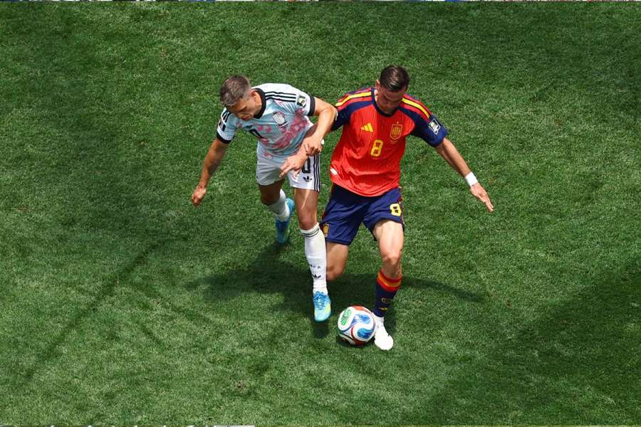 Fabián, durante el partido ante Bélgica