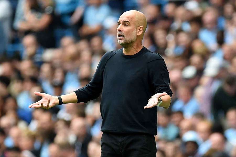 El entrenador del Manchester City, Pep Guardiola, reacciona ante el Tottenham El entrenador del Manchester City, Pep Guardiola, reacciona ante el Tottenham