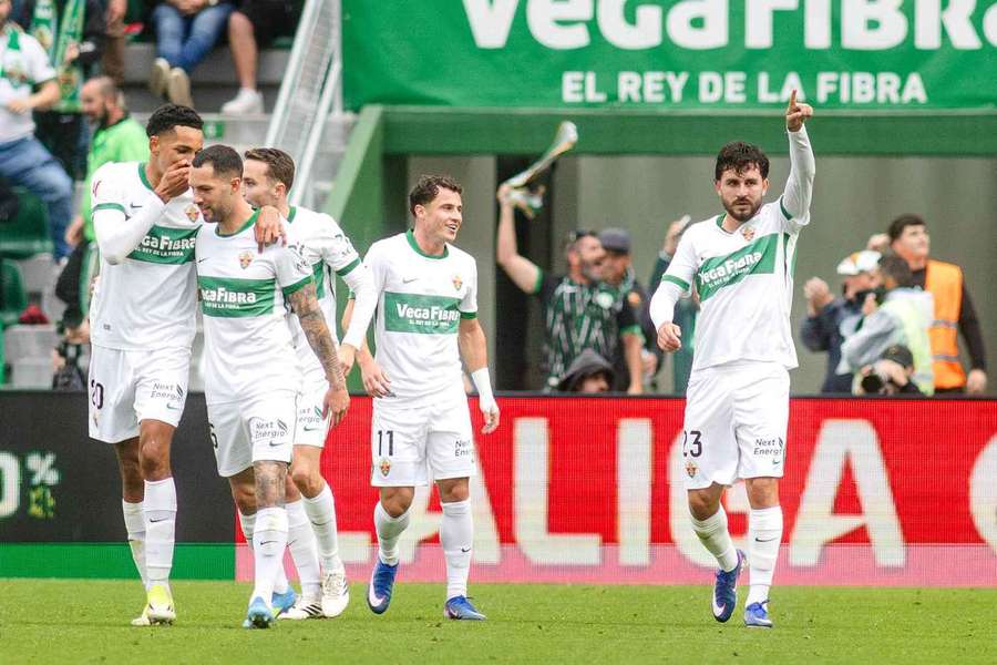 Elche celebrate their winning goal