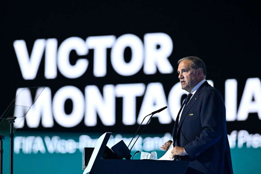 CONCACAF's Victor Montagliani delivers a speech CONCACAF's Victor Montagliani delivers a speech