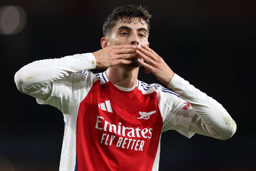 Kai Havertz fez o primeiro gol do Arsenal na partida desta terça-feira (1)