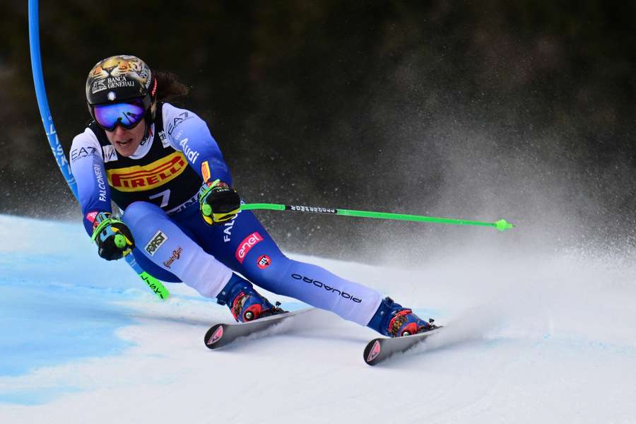Italy's Federica Brignone competes in the Women's super-G event of the FIS Alpine Skiing World Cup in Cortina d'Ampezzo