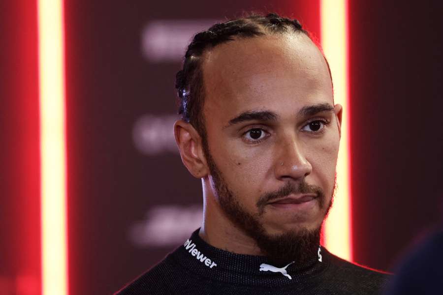 Lewis Hamilton looks on during qualifying ahead of the Formula 1 Abu Dhabi Grand Prix at Yas Marina Circuit in Abu Dhabi