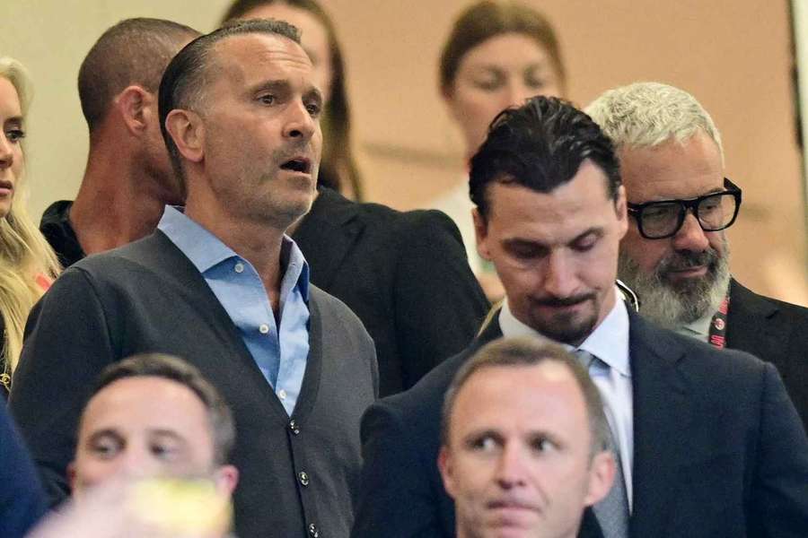Gerry Cardinale e Zlatan Ibrahimovic in tribuna a San Siro Gerry Cardinale e Zlatan Ibrahimovic in tribuna a San Siro