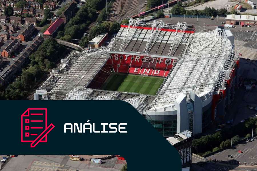 Vista aérea do estádio Old Trafford do Man United