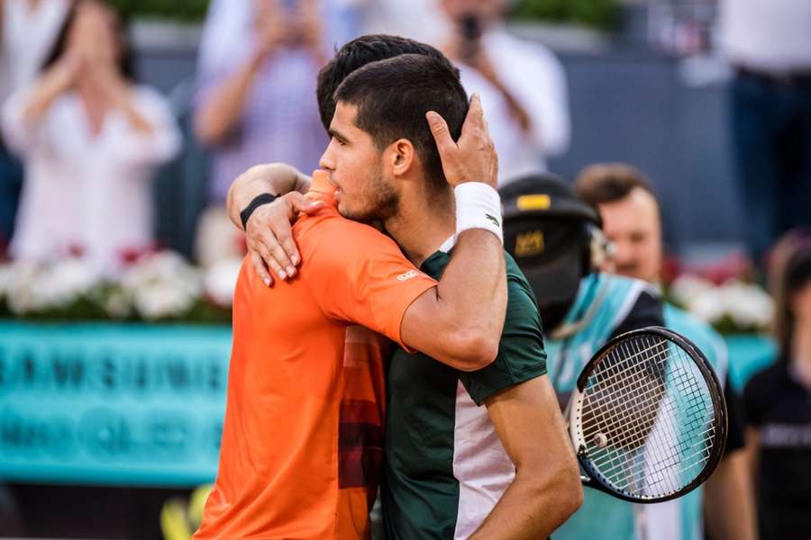 Djokovic și Alcaraz, după semifinala de anul trecut de Roma
