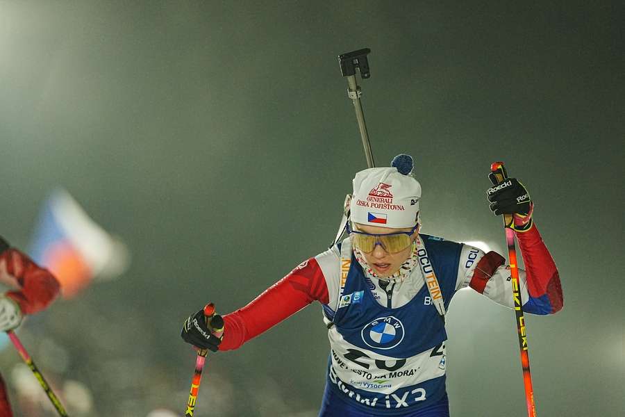 Tereza Voborníková během vytrvalostního závodu v Novém Městě. Tereza Voborníková během vytrvalostního závodu v Novém Městě.