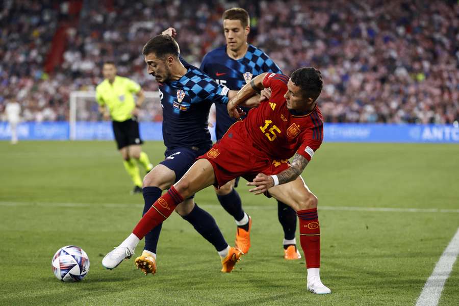 Yeremy Pino, en un partido ante Croacia.