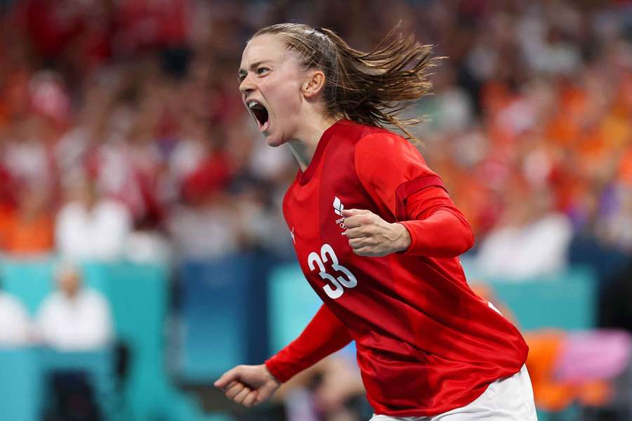 Emma Friis var i hopla, da Danmark tirsdag formiddag spillede sig i OL-semifinalen.