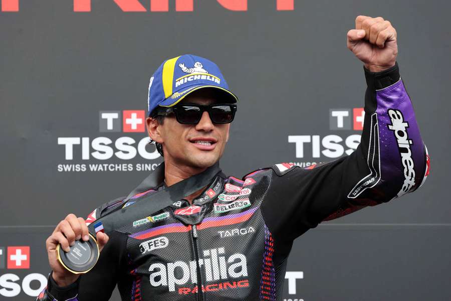 Jorge Martin celebrates his win