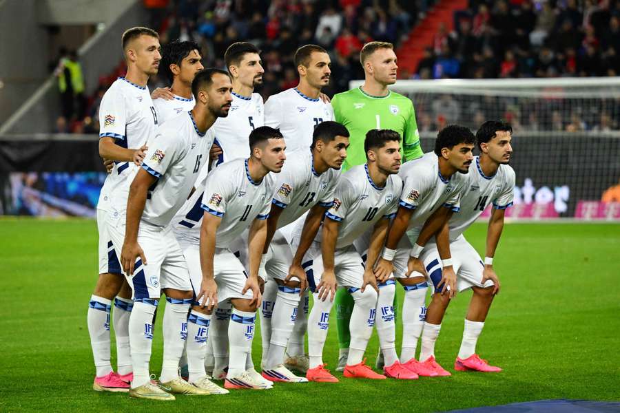Israel players pose for a team group photo