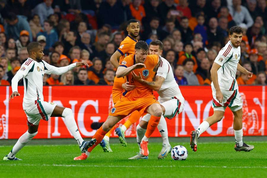 Netherlands won 4-0 over Hungary in the UEFA Nations League, but the match's result was secondary to a scary scene on the Hungarian bench.