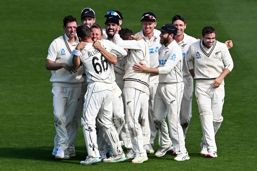 New Zealand celebrate their historic win