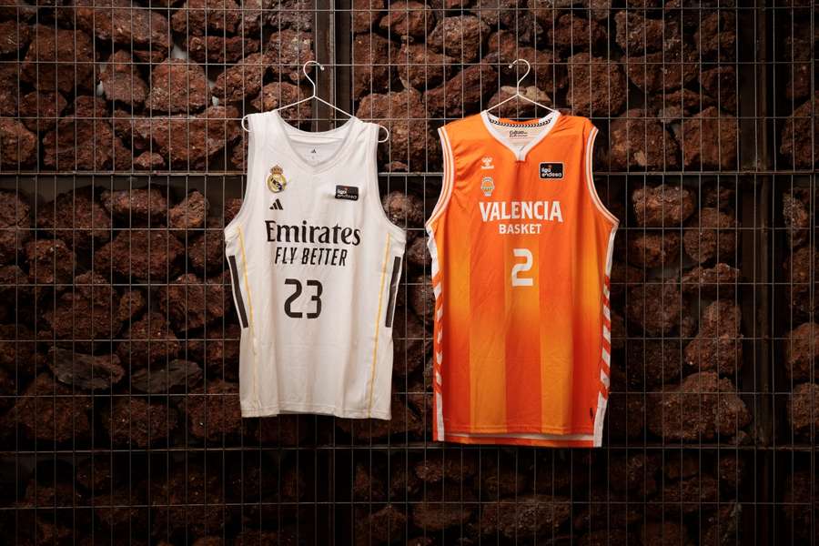 Las camisetas de Real Madrid y Valencia Basket