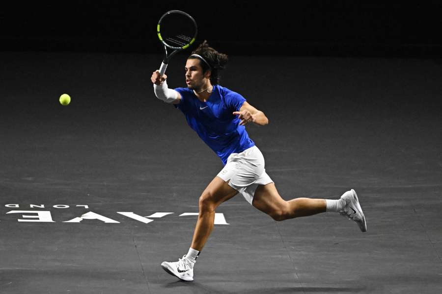 Alcaraz in Laver Cup action Alcaraz in Laver Cup action