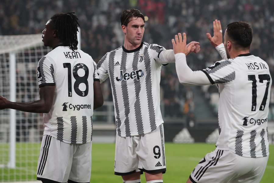 Juventus' Kean celebrates the opener against Empoli