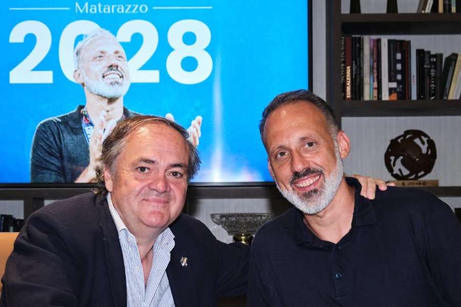 Pellegrino Matarazzo, junto a Jokin Aperribay, presidente de la Real Sociedad Pellegrino Matarazzo, junto a Jokin Aperribay, presidente de la Real Sociedad