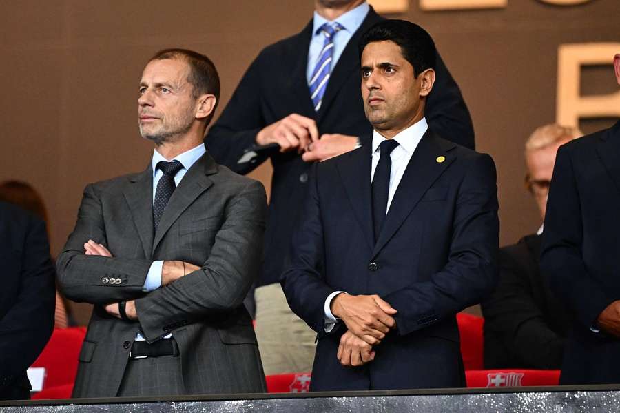 Nasser Al-Khelaifi ao lado de Ceferin