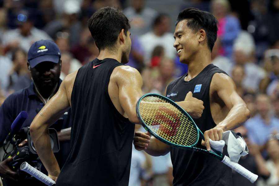 Alcaraz (left) is looking to win his third major of the year