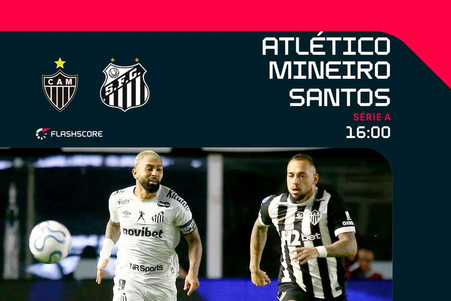 Galo e Santos se enfrentam neste domingo (11), na Arena MRV, às 16h Galo e Santos se enfrentam neste domingo (11), na Arena MRV, às 16h