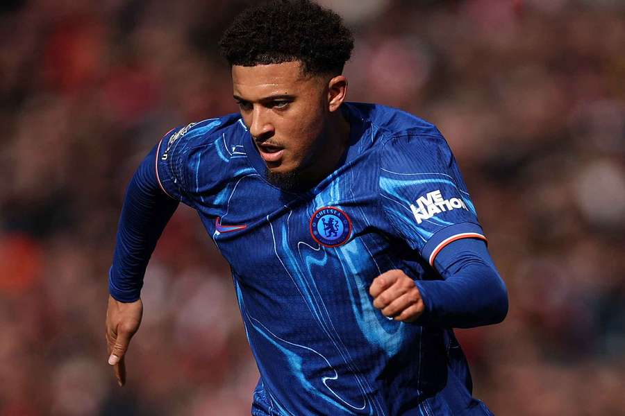 Jadon Sancho pictured competing against Arsenal last month