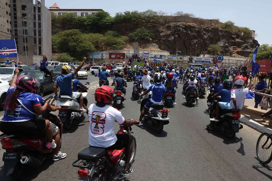 Cabo-verdianos na receção à seleção Cabo-verdianos na receção à seleção