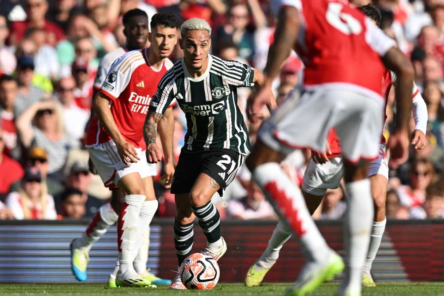 Antony no último fim de semana contra o Arsenal