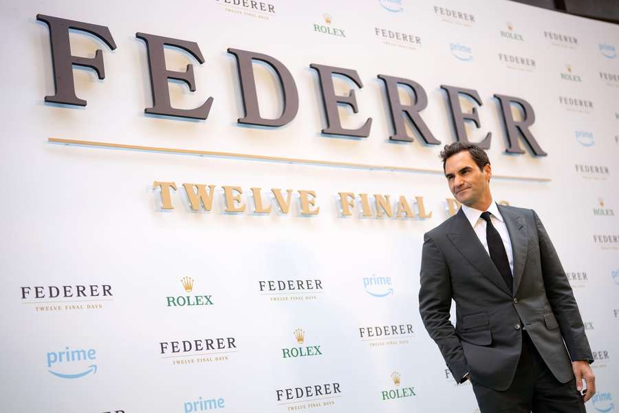 Roger Federer podczas premiery filmu "Federer: Twelve Final Days"