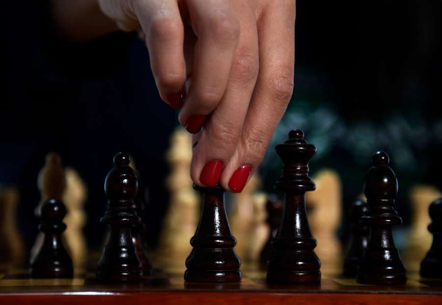 Iranian chess champion Sara Khadem takes part in a game