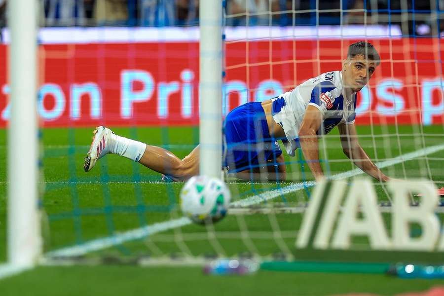 Gabri Veiga watches the ball go in Gabri Veiga watches the ball go in