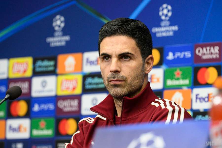 Mikel Arteta during his press conference