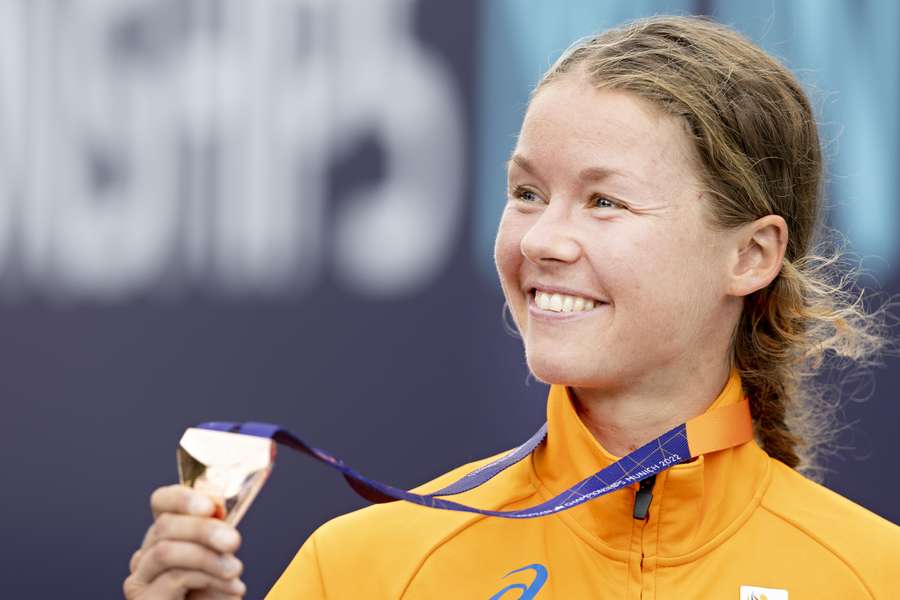 Nienke Brinkman won brons op de marathon van München in augustus 2022