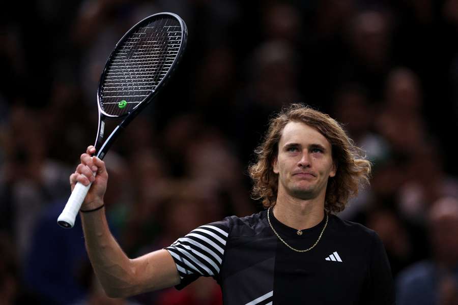 Alexander Zverev of Germany celebrates victory