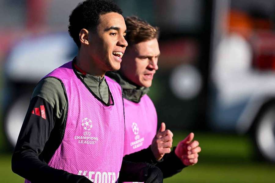 Musiala und Kimmich beim gemeinsamen Training Musiala und Kimmich beim gemeinsamen Training