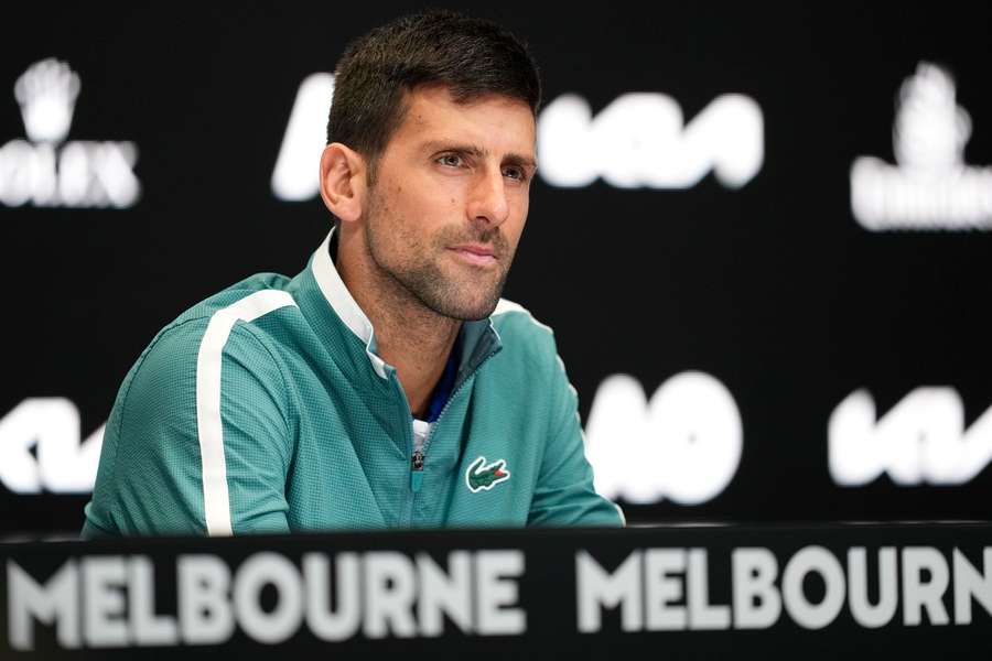 Djokovic, en la rueda de prensa previa al inicio del Open de Australia