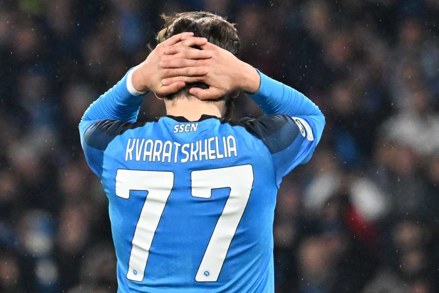 Im Rückspiel des Champions League Viertelfinals war Kvaratskhelia gegen Milan nach seinem verschossenen Elfmeter der Unglücksrabe des Tages.