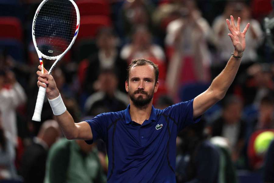 Daniil Medvedev celebrates after winning his quarter-final against Tommy Paul Daniil Medvedev celebrates after winning his quarter-final against Tommy Paul