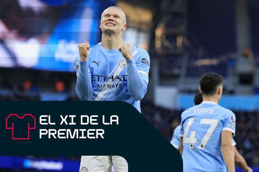 Erling Haaland celebra para el Manchester City