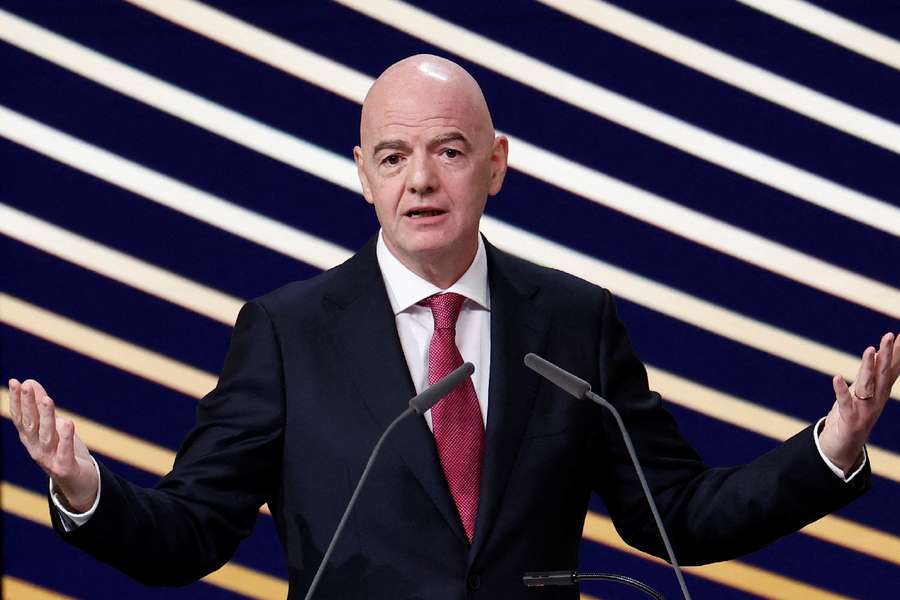 Infantino speaking during UEFA Congress