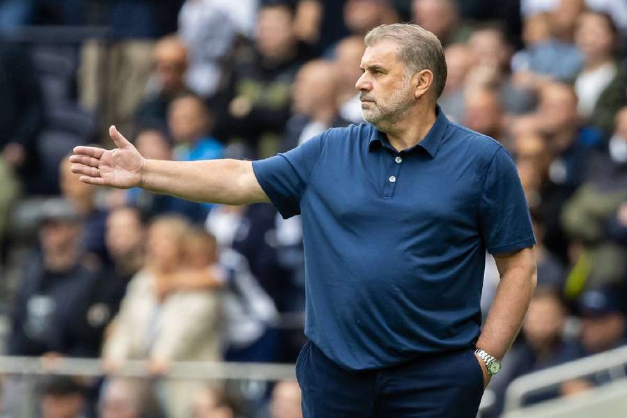 Ange Postecoglou on the touchline during Spurs' match last weekend against Everton