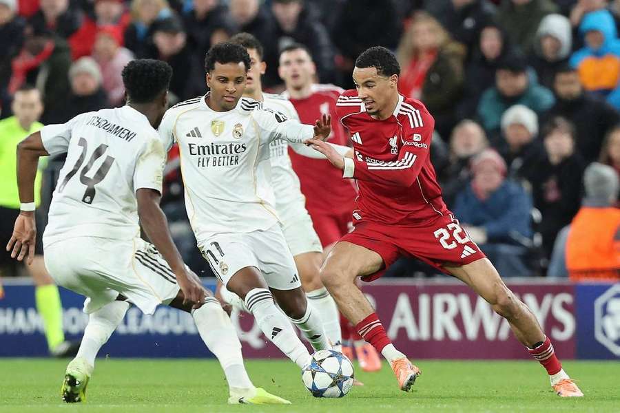 Rodrygo în acțiune contra lui Liverpool
