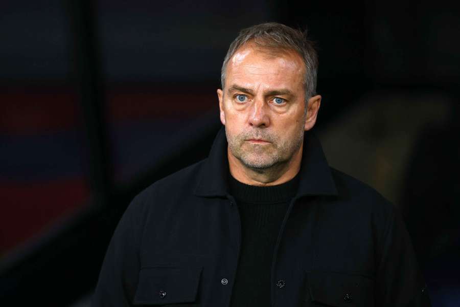  Barcelona coach Hansi Flick before the match