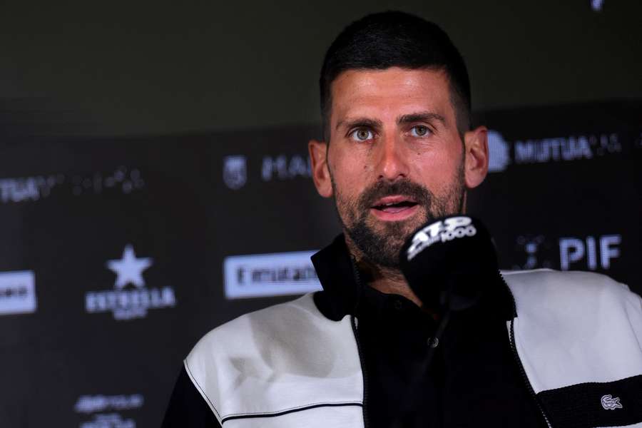 Novak Djokovic in conferenza stampa a Madrid