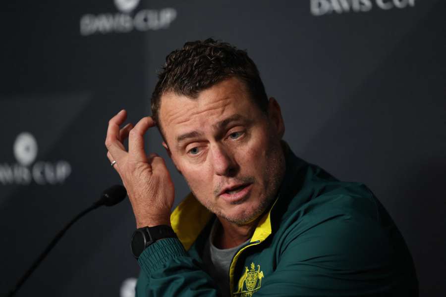 Australia's captain, Lleyton Hewitt, during a press conference