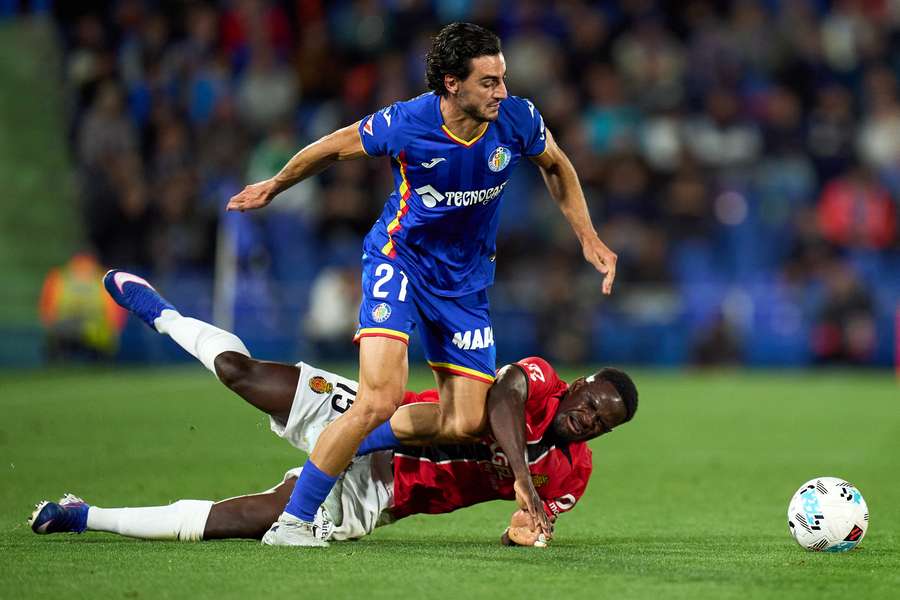 Juan Iglesias, durante un partido con el Getafe