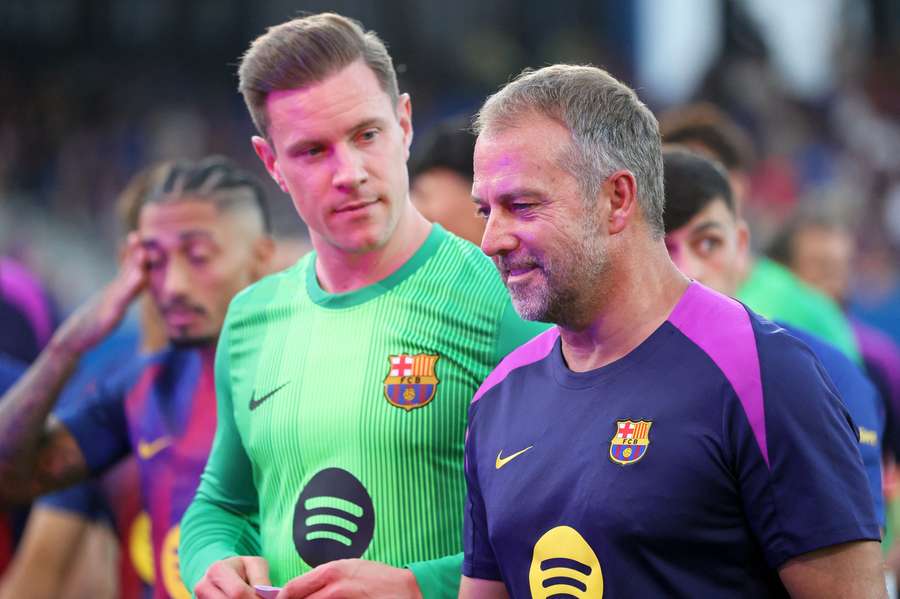 Ter Stegen, junto a Flick Ter Stegen, junto a Flick