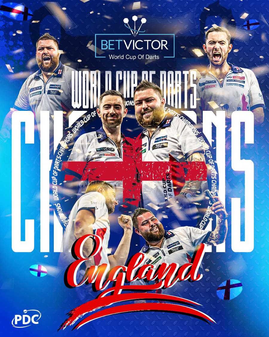 England wins the World Cup of Darts for the fifth time